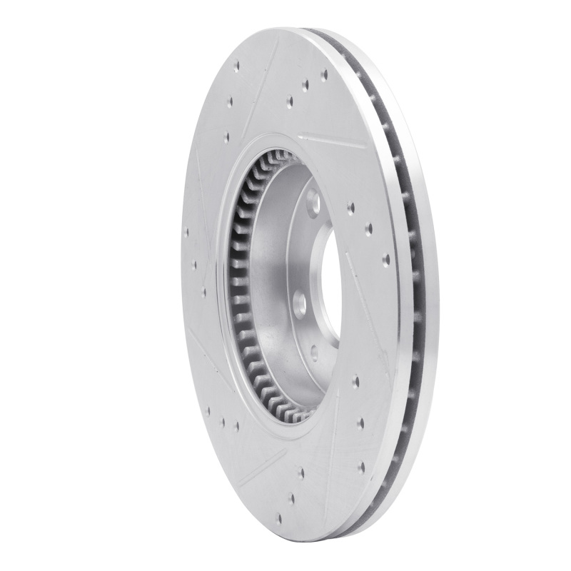 Ford Fusion Brake Rotor (1) - Front Right - R1 Concepts - Drilled & Slotted - Silver - `06-`13